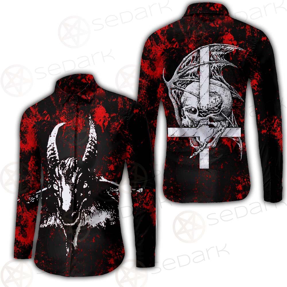 Satan Head Cross Inverted SED-0493 Shirt Allover