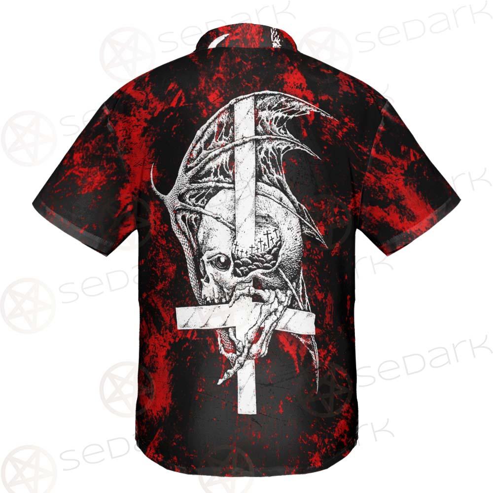 Satan Head Cross Inverted SED-0493 Shirt Allover
