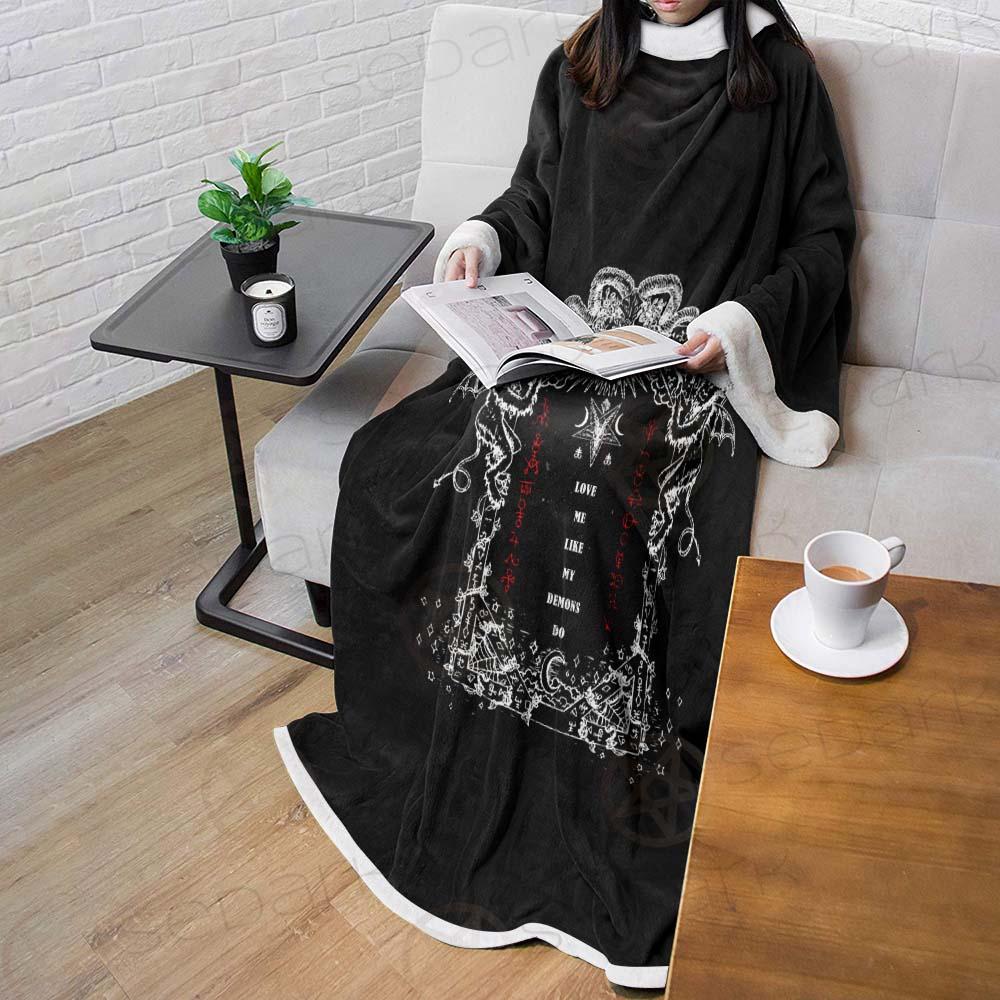 Love Me Like My Demons Do SED-0496 Sleeved Blanket