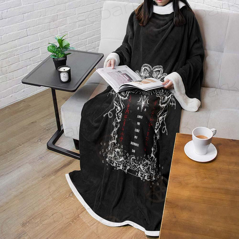 Love Me Like My Demons Do SED-0496 Sleeved Blanket