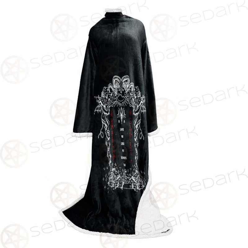 Love Me Like My Demons Do SED-0496 Sleeved Blanket