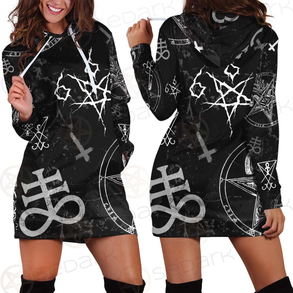 Satan Symbols SED-0497 Hoodie Dress