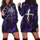 Satan Cross Inverted Purple SED-0499 Hoodie Dress
