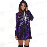 Satan Cross Inverted Purple SED-0499 Hoodie Dress