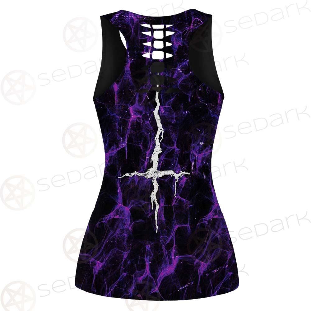 Satan Cross Inverted Purple SED-0499 Women Tank Top