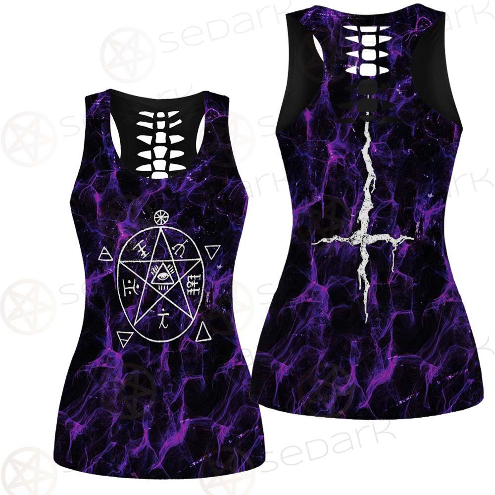 Satan Cross Inverted Purple SED-0499 Women Tank Top