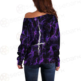 Satan Cross Inverted Purple SED-0499 Off Shoulder Sweaters