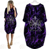 Satan Cross Inverted Purple SED-0499 Batwing Pocket Dress