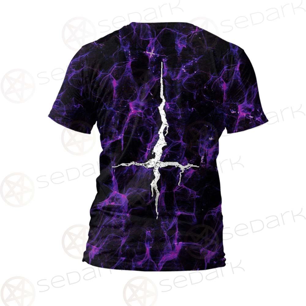 Satan Cross Inverted Purple SED-0499 Unisex T-shirt
