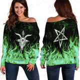 Satan Fire Green SED-0500 Off Shoulder Sweaters