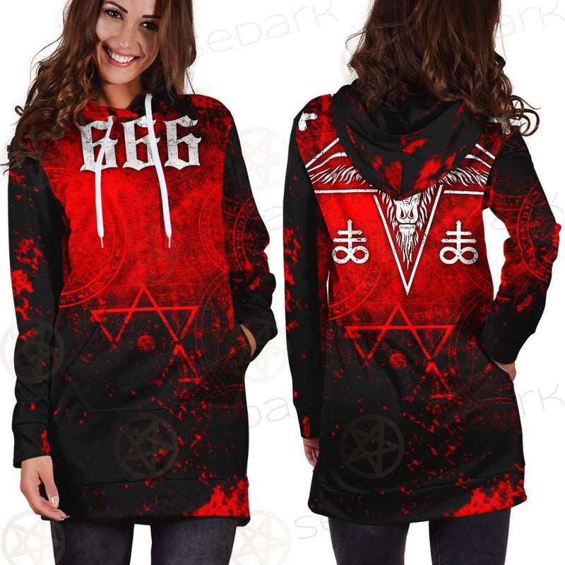 Red Baphomet 666 SED-0501 Hoodie Dress