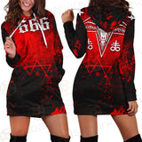 Red Baphomet 666 SED-0501 Hoodie Dress
