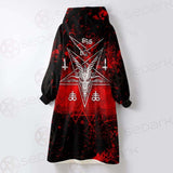 Red Baphomet 666 SED-0501 Oversized Sherpa Blanket Hoodie