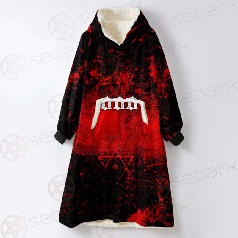 Red Baphomet 666 SED-0501 Oversized Sherpa Blanket Hoodie