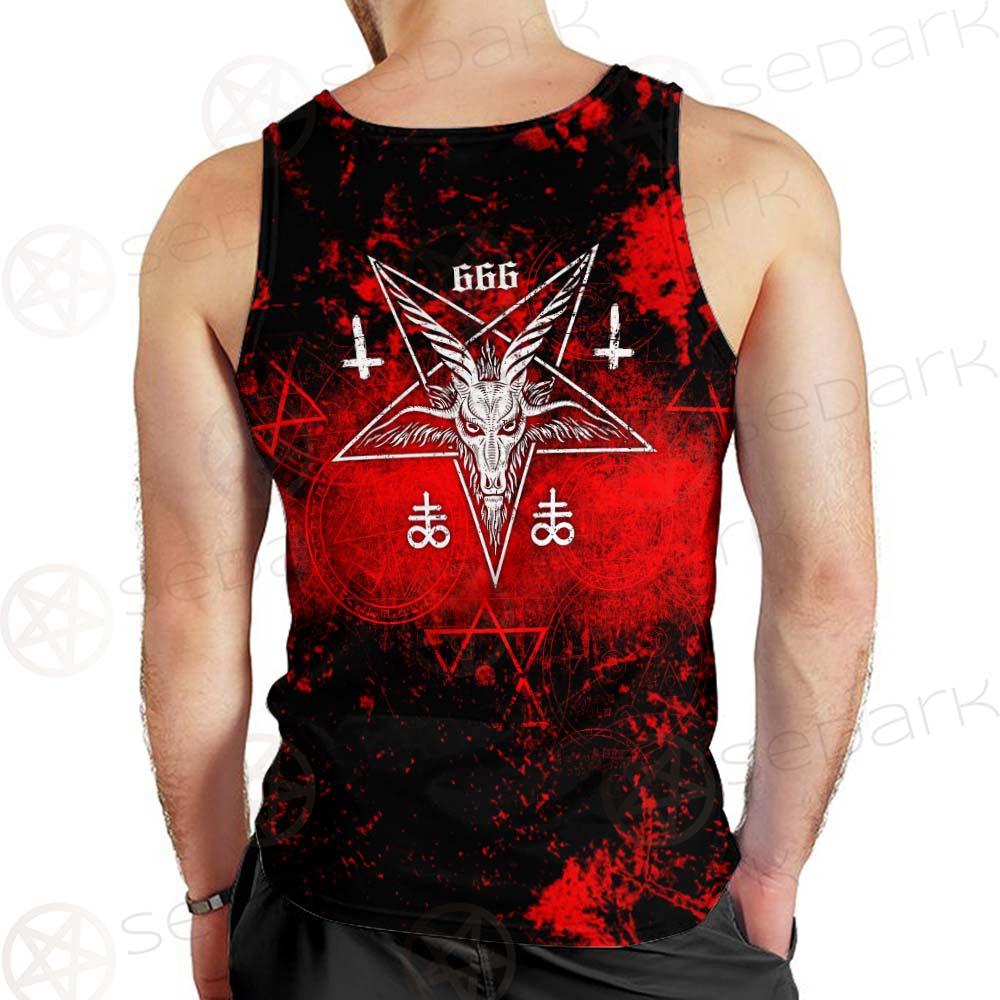 Red Baphomet 666 SED-0501 Men Tank-tops