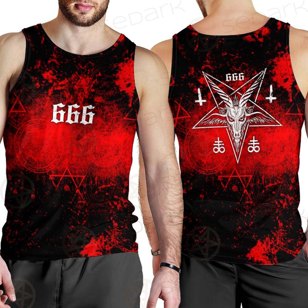 Red Baphomet 666 SED-0501 Men Tank-tops