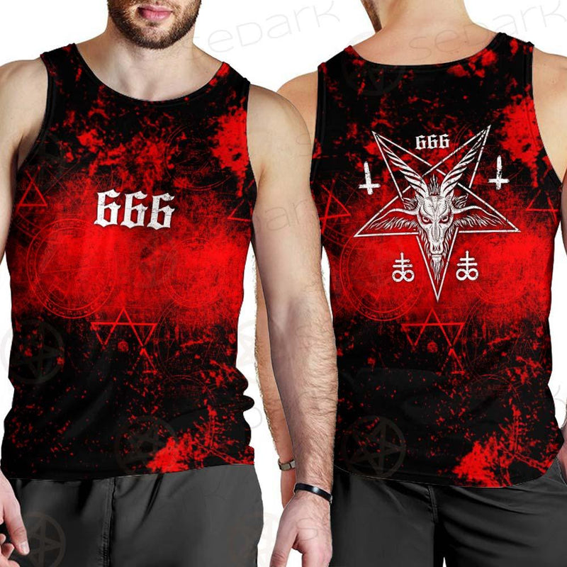 Red Baphomet 666 SED-0501 Men Tank-tops