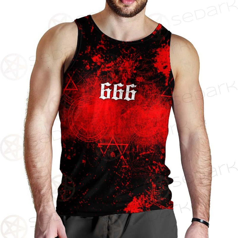 Red Baphomet 666 SED-0501 Men Tank-tops