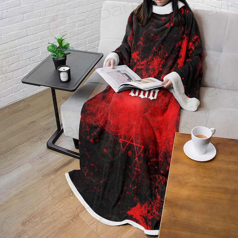 Red Baphomet 666 SED-0501 Sleeved Blanket