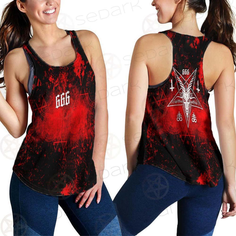 Red Baphomet 666 SED-0501 Women Tank Top
