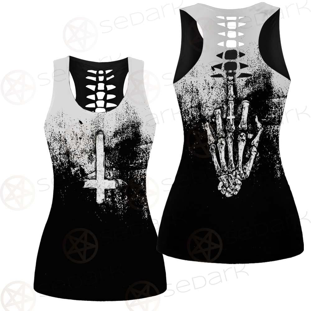 Satan Hand Cross Inverted SED-0502 Women Tank Top