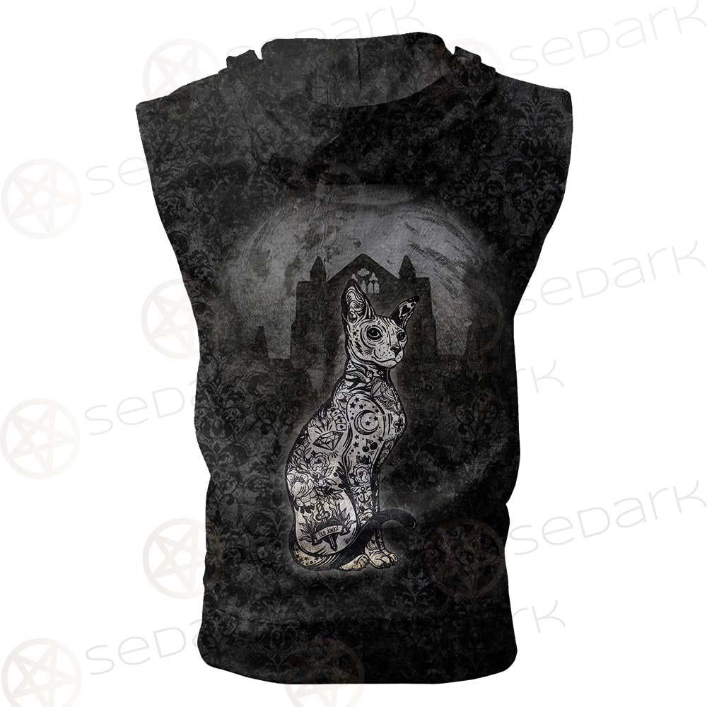 Gothic Cat SED-0504 Zip Sleeveless Hoodie
