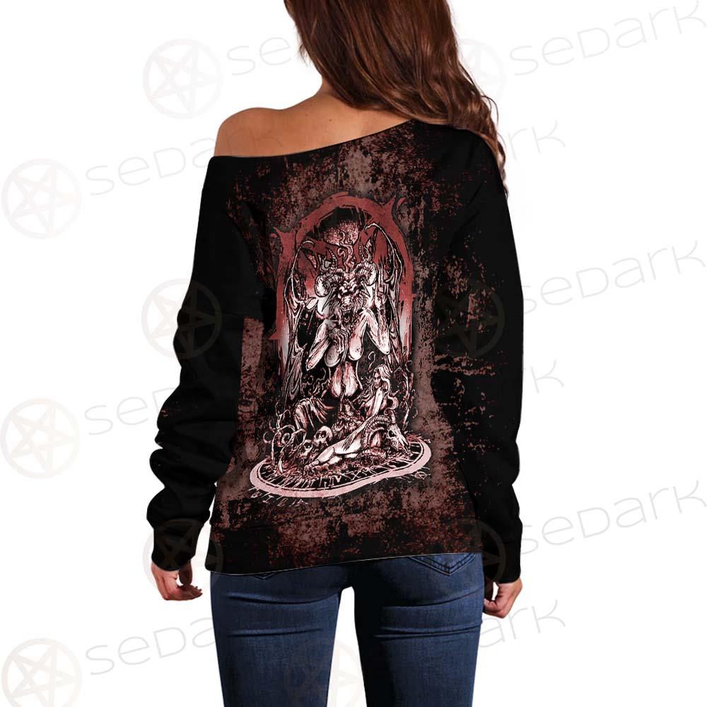 Satan Angry SED-0513 Off Shoulder Sweaters