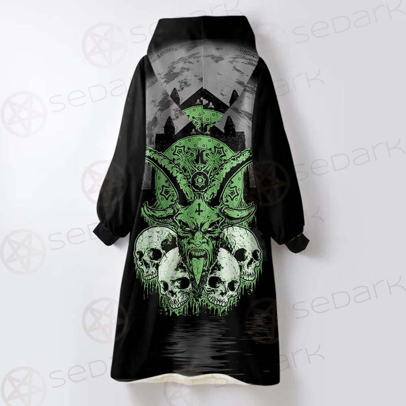 Satan Skull SED-0521 Oversized Sherpa Blanket Hoodie