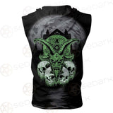 Satan Skull SED-0521 Zip Sleeveless Hoodie