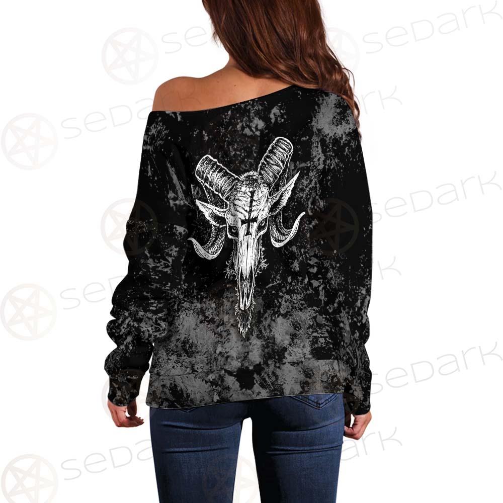 Satanic Symbol SED-0522 Off Shoulder Sweaters