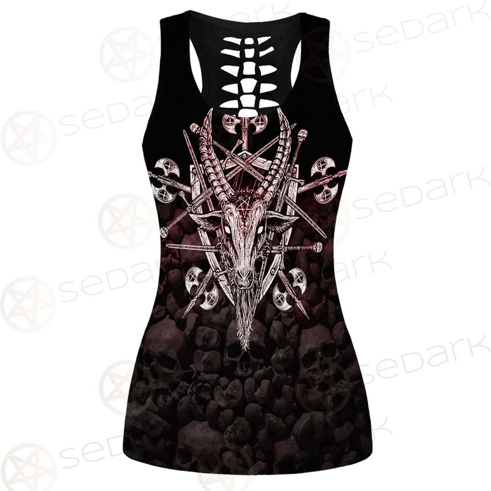 Satan Skull Cross Inverted SED-0528 Women Tank Top