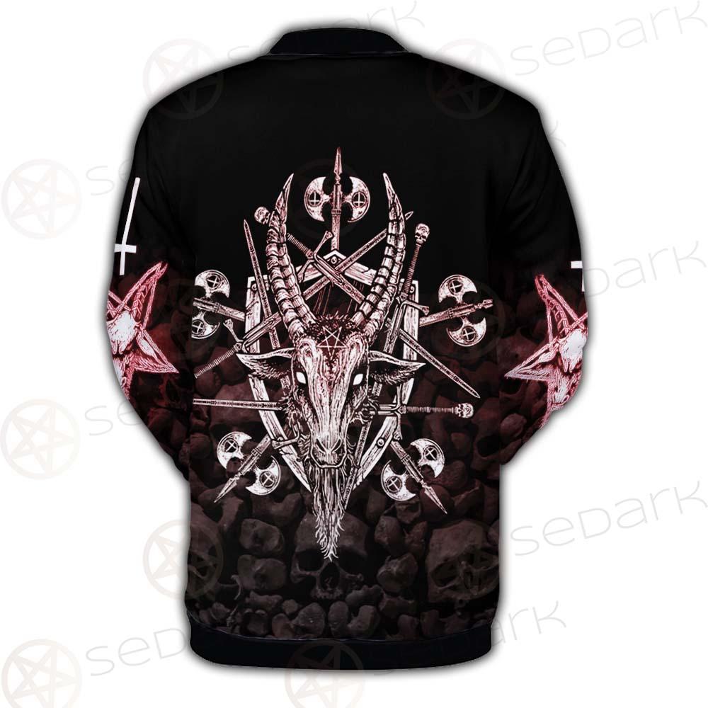Satan Skull Cross Inverted SED-0528 Button Jacket