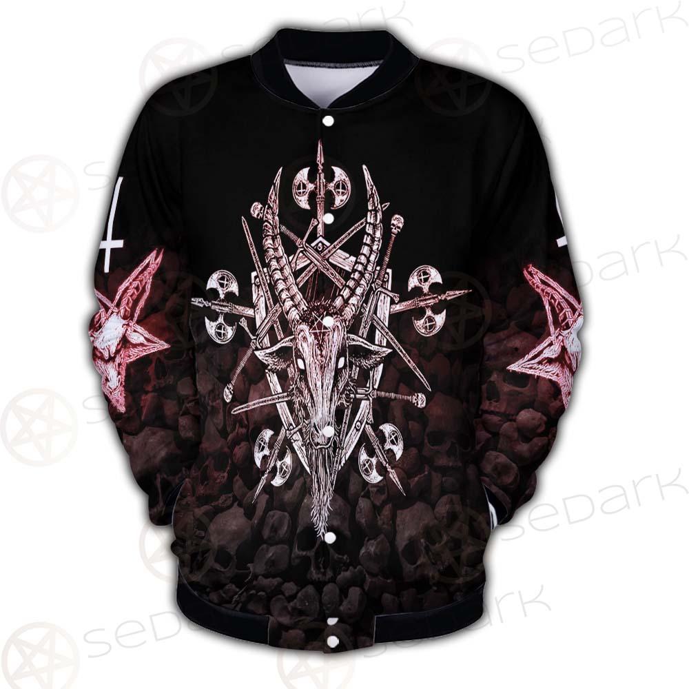 Satan Skull Cross Inverted SED-0528 Button Jacket