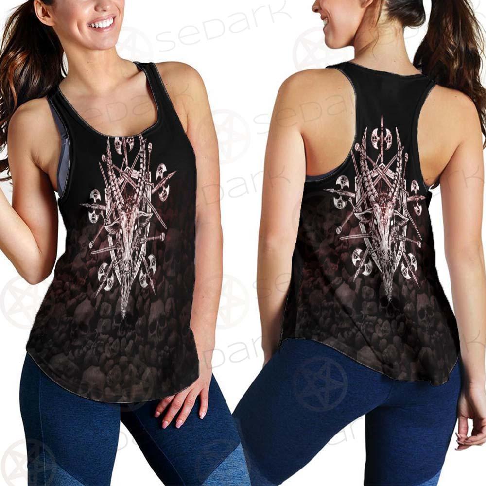 Satan Skull Cross Inverted SED-0528 Women Tank Top