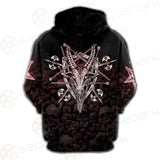 Satan Skull Cross Inverted SED-0528 Hoodie & Zip Hoodie Raglan