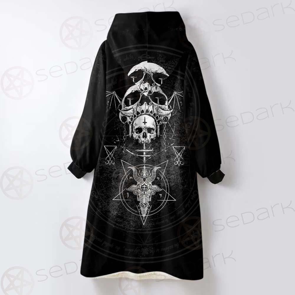 Skull Lucifer Symbol SED-0530 Oversized Sherpa Blanket Hoodie