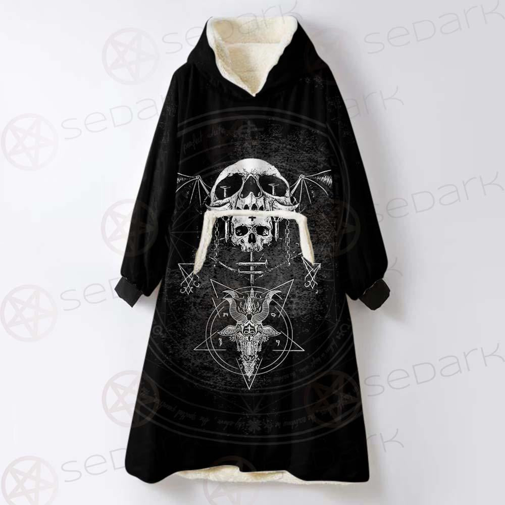 Skull Lucifer Symbol SED-0530 Oversized Sherpa Blanket Hoodie