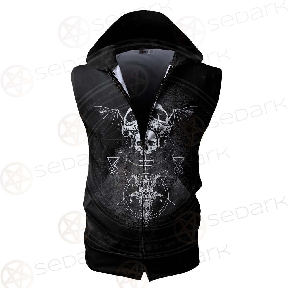 Skull Lucifer Symbol SED-0530 Zip Sleeveless Hoodie