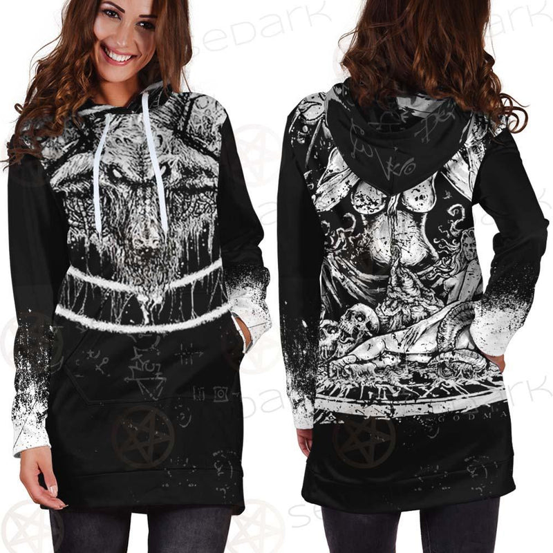 Skull Sigil Of Baphomet SED-0537 Hoodie Dress
