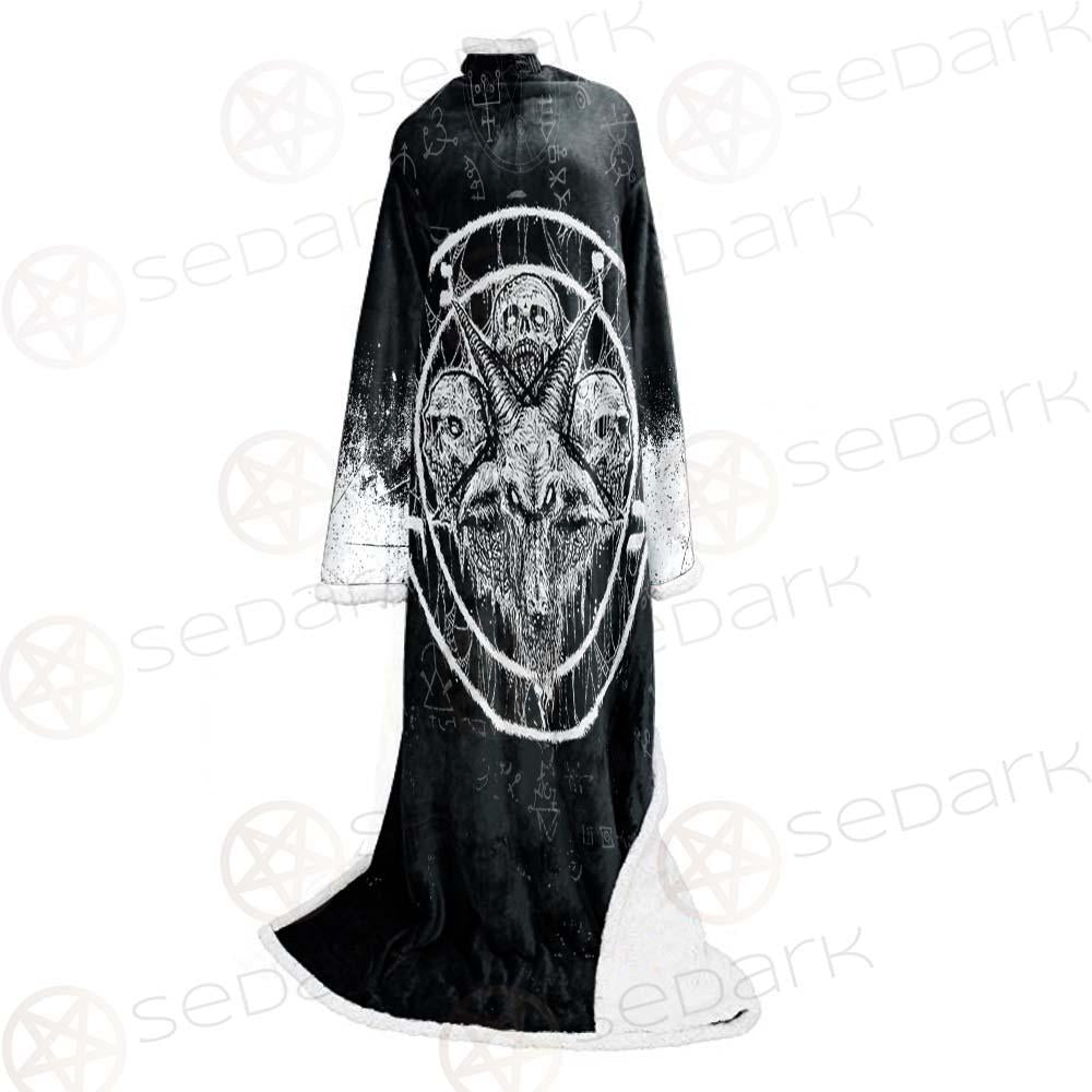 Skull Sigil Of Baphomet SED-0537 Sleeved Blanket