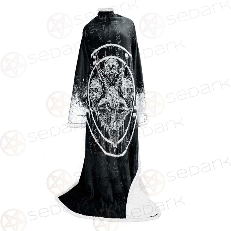 Skull Sigil Of Baphomet SED-0537 Sleeved Blanket
