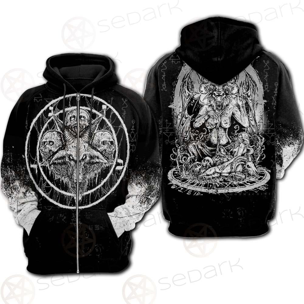 Skull Sigil Of Baphomet SED-0537 Hoodie & Zip Hoodie Raglan