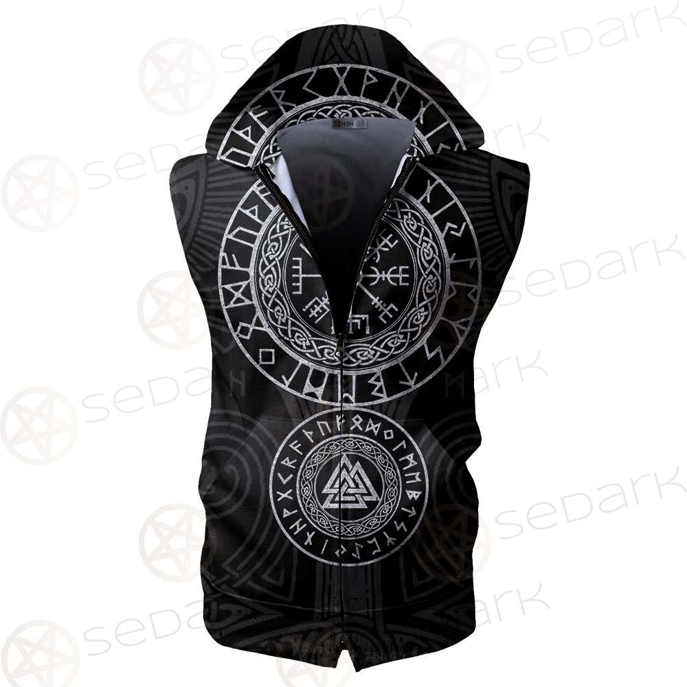 Ancient Viking Symbols SED-0543 Zip Sleeveless Hoodie