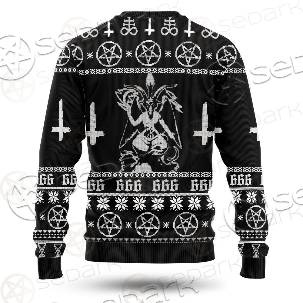 Baphomet Cross Inverted SED-0548 Woolen Sweater