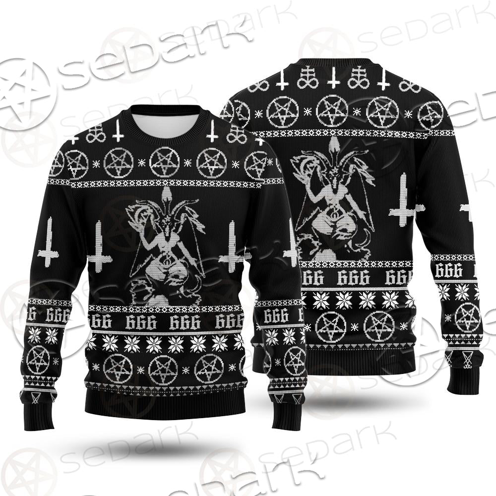 Baphomet Cross Inverted SED-0548 Woolen Sweater