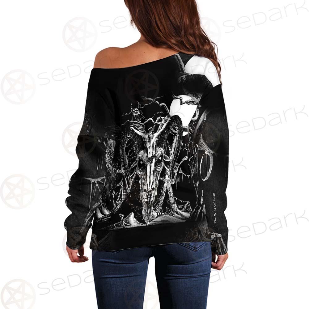 The Wine Of Satan SED-0584 Off Shoulder Sweaters