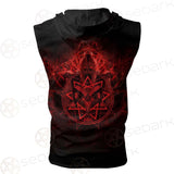 Satanic Burning Fire Flame SED-0585 Zip Sleeveless Hoodie
