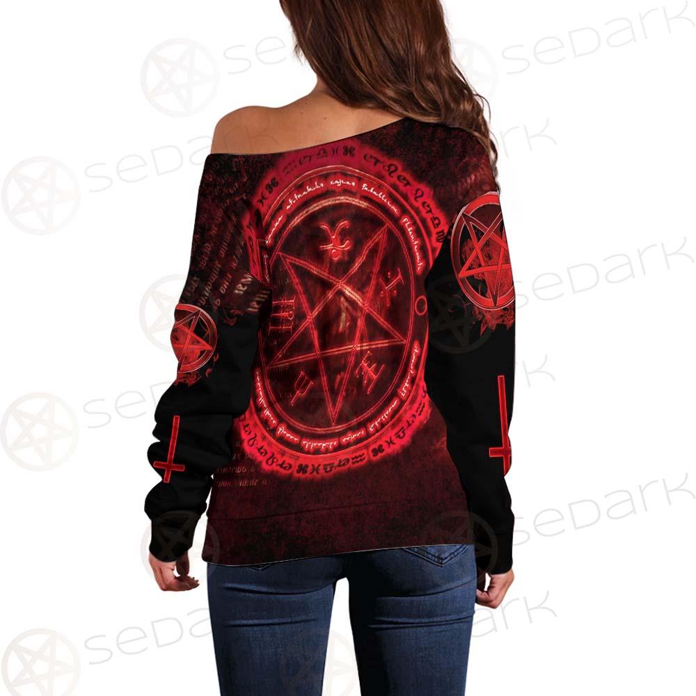Satanic Red Art SED-0596 Off Shoulder Sweaters