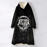 Baphoment And Satanic Symbols SED-0606 Oversized Sherpa Blanket Hoodie