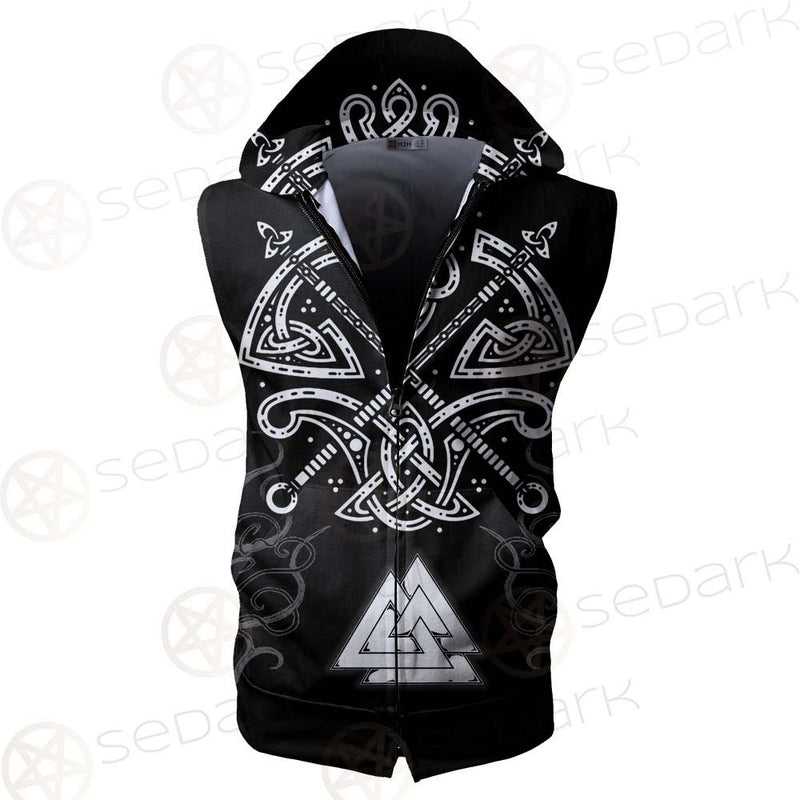 Celtic Axes SED-0622 Zip Sleeveless Hoodie